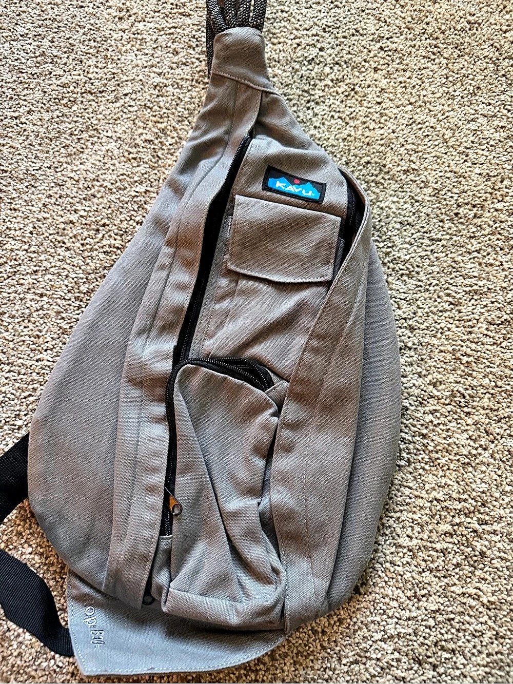 Kavu Rope Bag Sling Backpack in gray